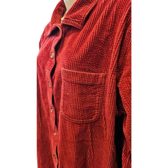 Ll bean coral corduroy womens shaket Button up warm winter 1X minimalist comfy - Picture 3 of 8